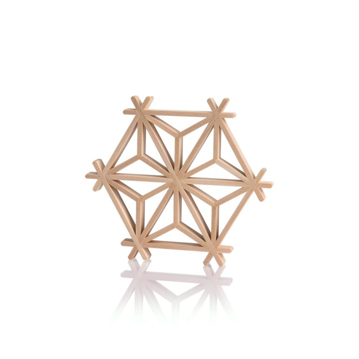 Podkładki pod kubek drewniane z wzorem Kumiko Asa no ha sześciokątne_03